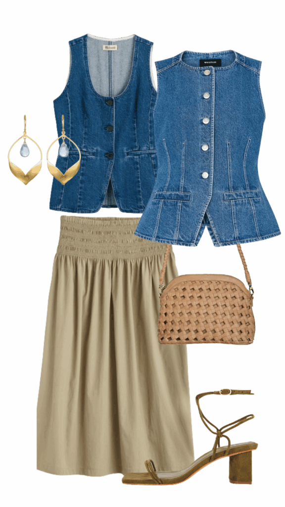 Jeans Vests With A Maxi Skirt Jeans Vests With A Maxi Skirt