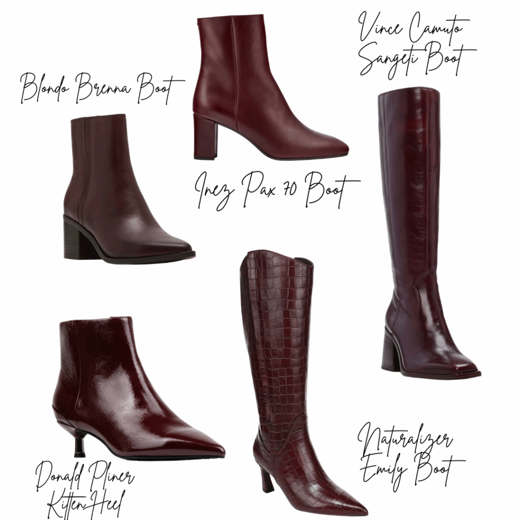6 Fall Boot Styles Burgundy boots as one of the 6 trendy fall boot styles