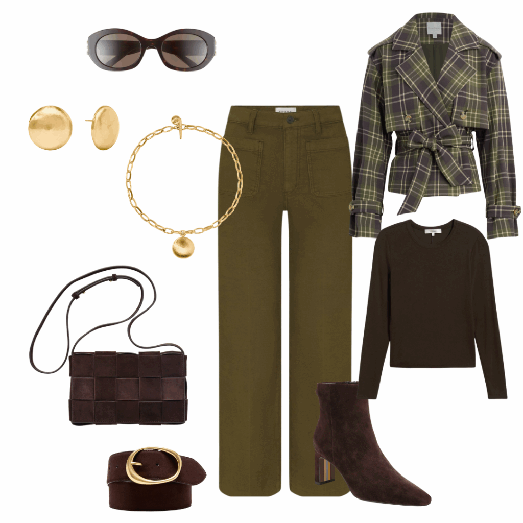 6 Fall Boot Styles Outfits with fall boots including a trench, sweater, pants and accessories.