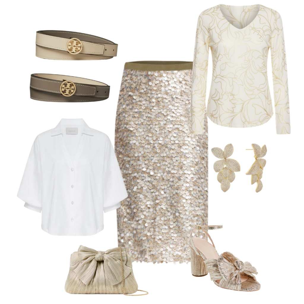 New Years Eve Outfits New Years Eve Outfits: Belt /Shirt / Purse / Skirt / Top / Earrings / Heels