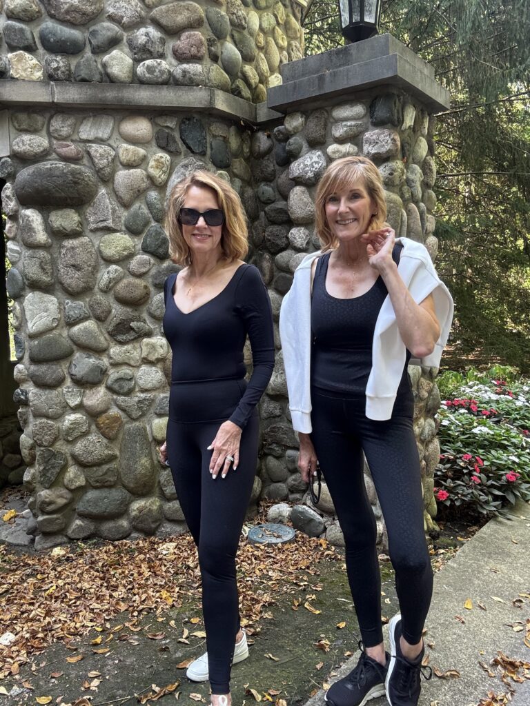 Athletic Wear Bev and Val wearing L'Origanal Leggings, Body Suit, Fierce Tank and Fierce Leggings