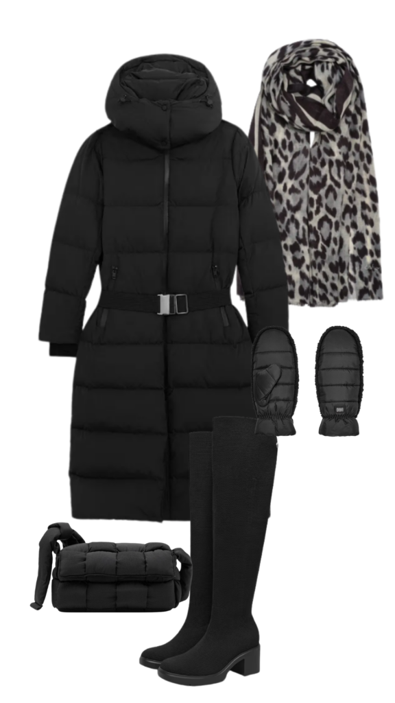 Black Statement Coats for Women Black Statement Coats for Women: Coat | Scarf | Mittens | Purse | Boots