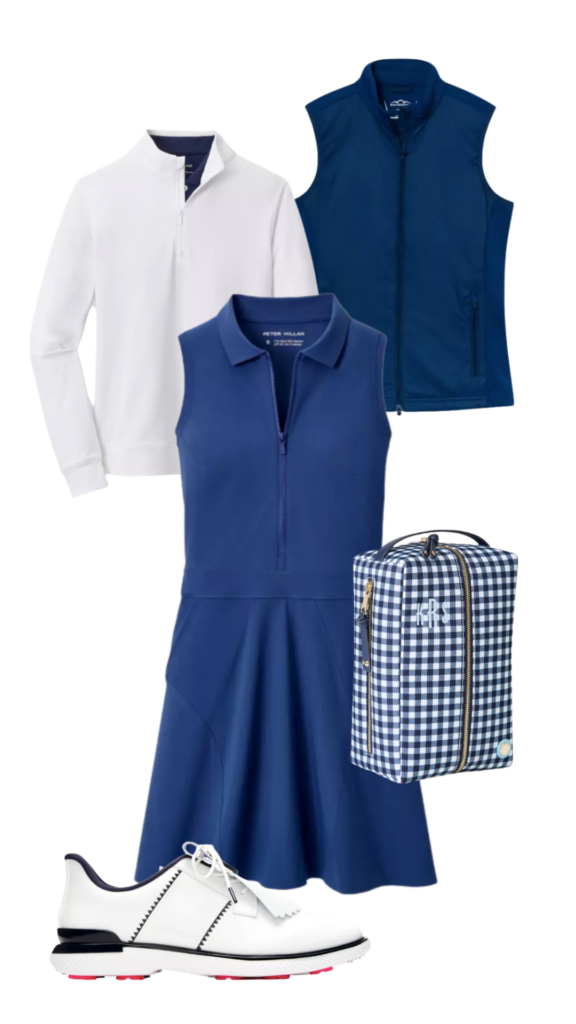 Spring Golf Outfits for Women Spring Golf Outfits for Women: Longsleeve 1/4 Zip | Vest | Dress | Sport Shoe Bag | Golf Shoes