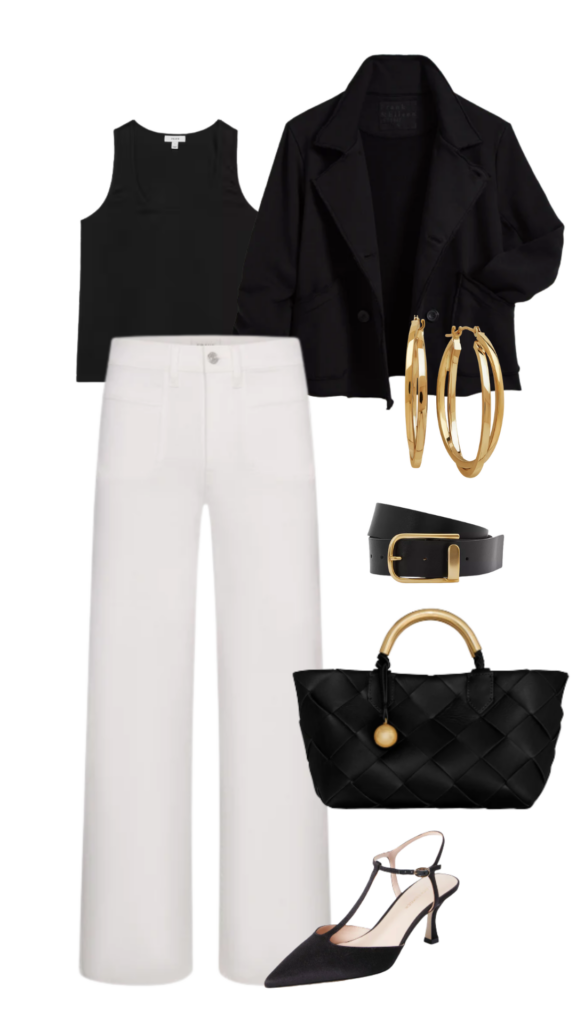 How To Style White Jeans How To Style White Jeans - Tank | Jacket | Jeans | Earrings | Belt | Purse | Heels