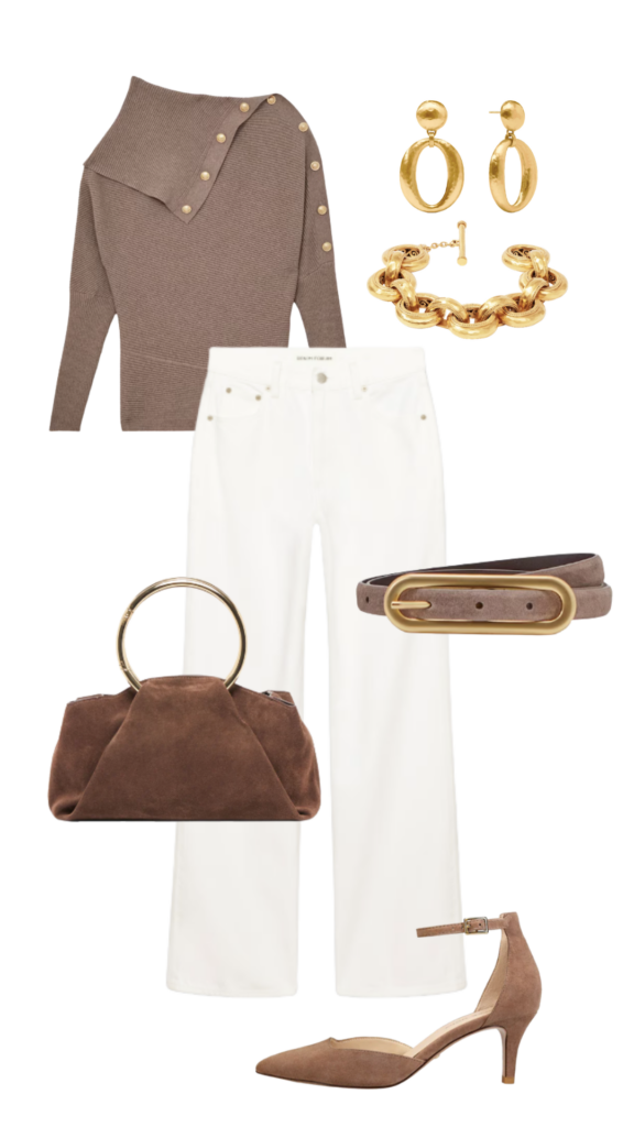How To Style White Jeans How To Style White Jeans - Sweater | Earrings | Bracelet | Jeans | Purse |Belt | Heels