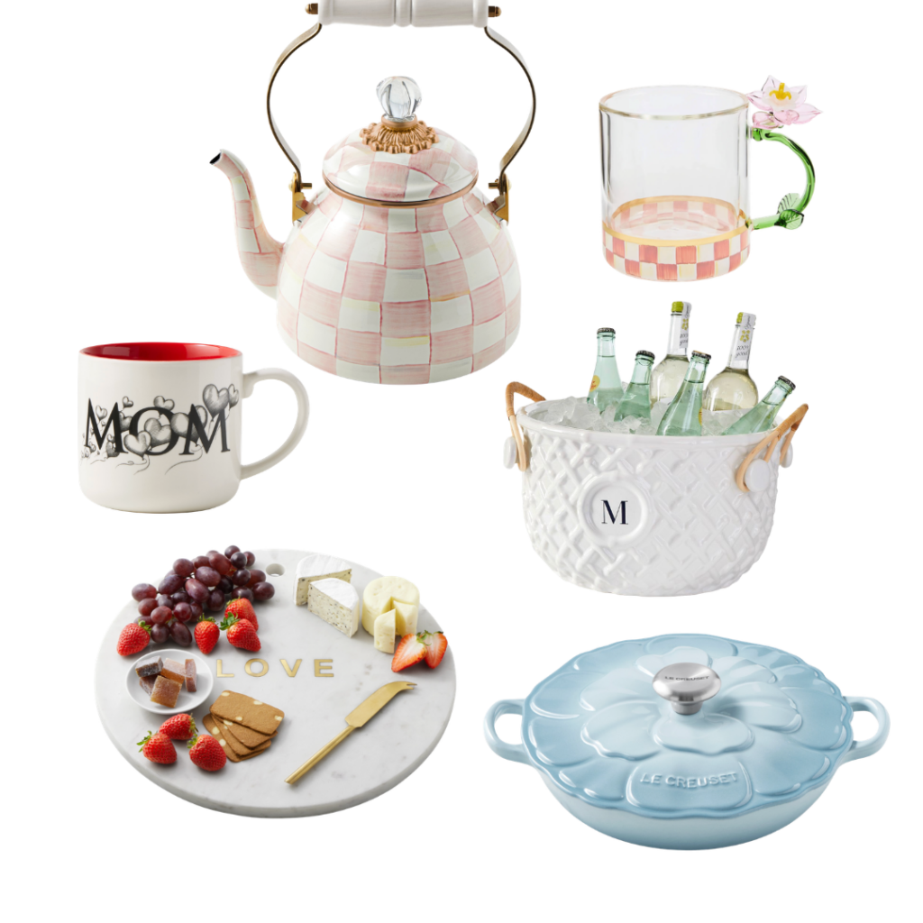 Best Gifts for Mother’s Day Best Gifts for Mother’s Day: Tea Kettle / Mom Mug / Cheese Tray / Glass Mug / Beverage Tub / Braiser
