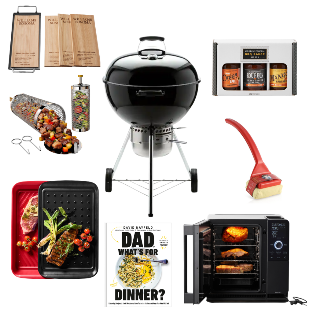 Father's Day Gift Father's Day Gift: Cedar Plank / Grilling Rollers / Prep Trays / Grill / Cookbook / Grill Sauce / Grill Brush / Smoker