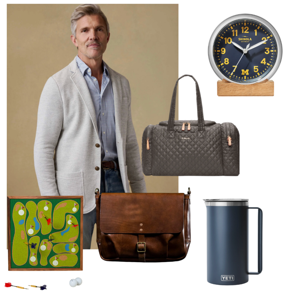 Father's Day Gift Father's Day Gift: Blazer / Dartboard /Desk Clock / Overnight Bag / Briefcase / Yeti Pitcher