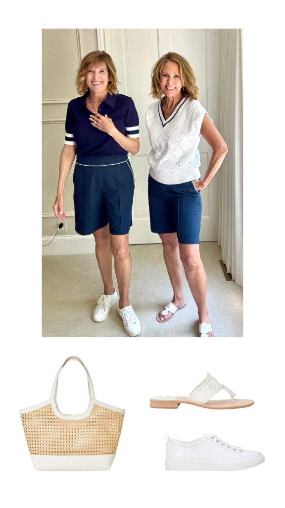 Navy & White Summer Style Navy Shorts and a Lightweight Knit Top